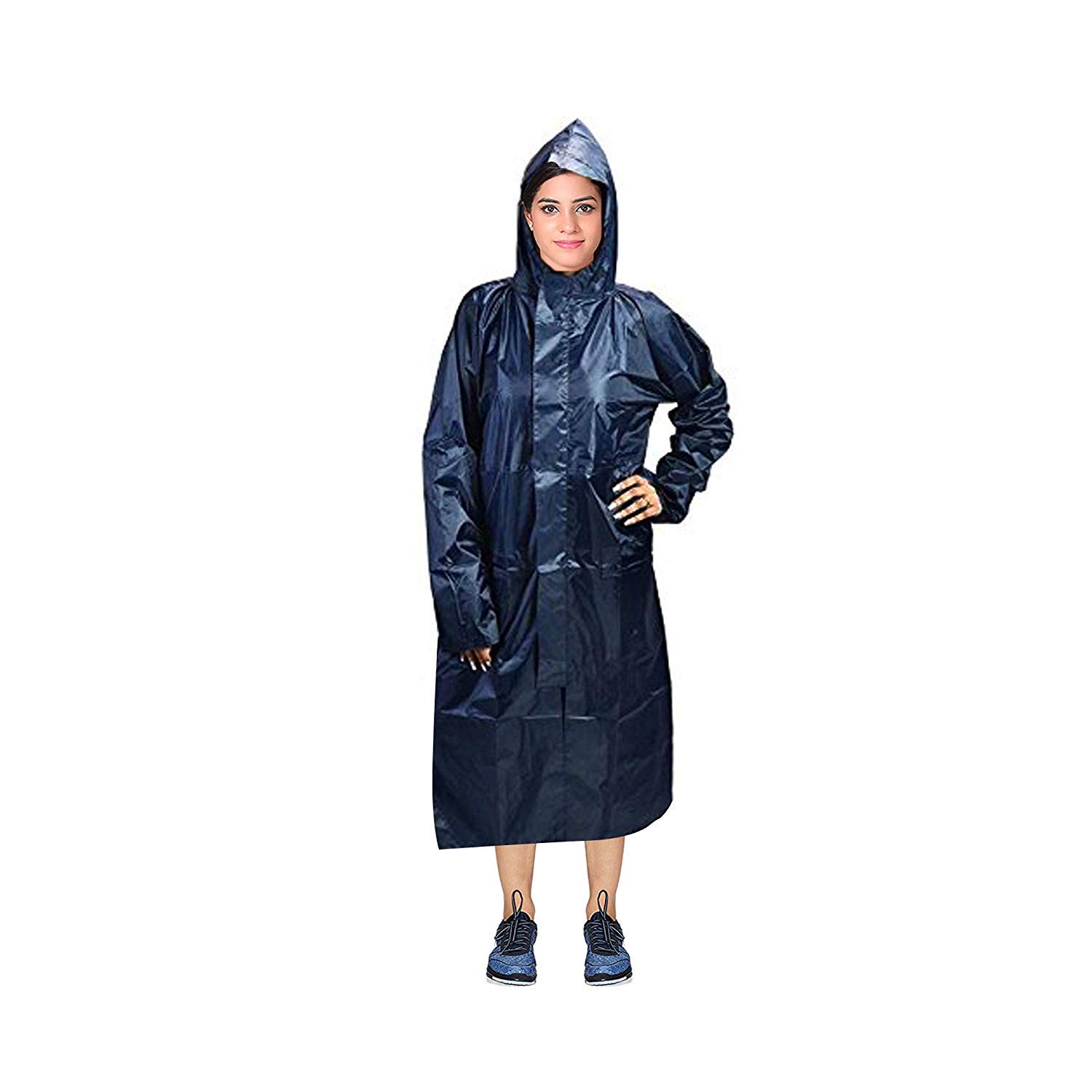 fashion bee Women's Micro Polyester Overcoat|Raincoat (Navy Blue)-picture-17