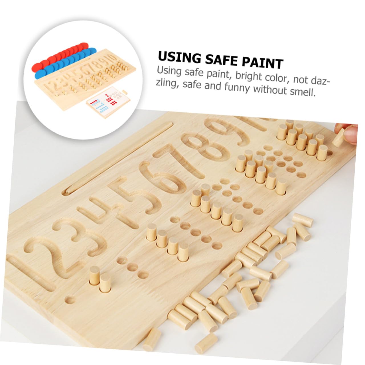 Gatuida Juguete Educativo Tablero de Madera para Trazar Números Papel y Madera, Desarrolla Coordinación Mano-Ojo y Pensamiento para Niños Adecuado para Jardín de Infantes