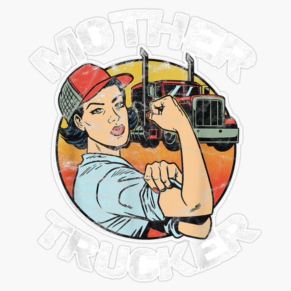 Mother Trucker Semi Truck Driver Sticker Bumper Sticker Vinyl Decal 5"