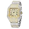 PLADEN Luxury Mens Diamond Watch Bling iced Out Watch Big Face Mens Shiny Hip Hop Watch Square Crystal Wrist Watch