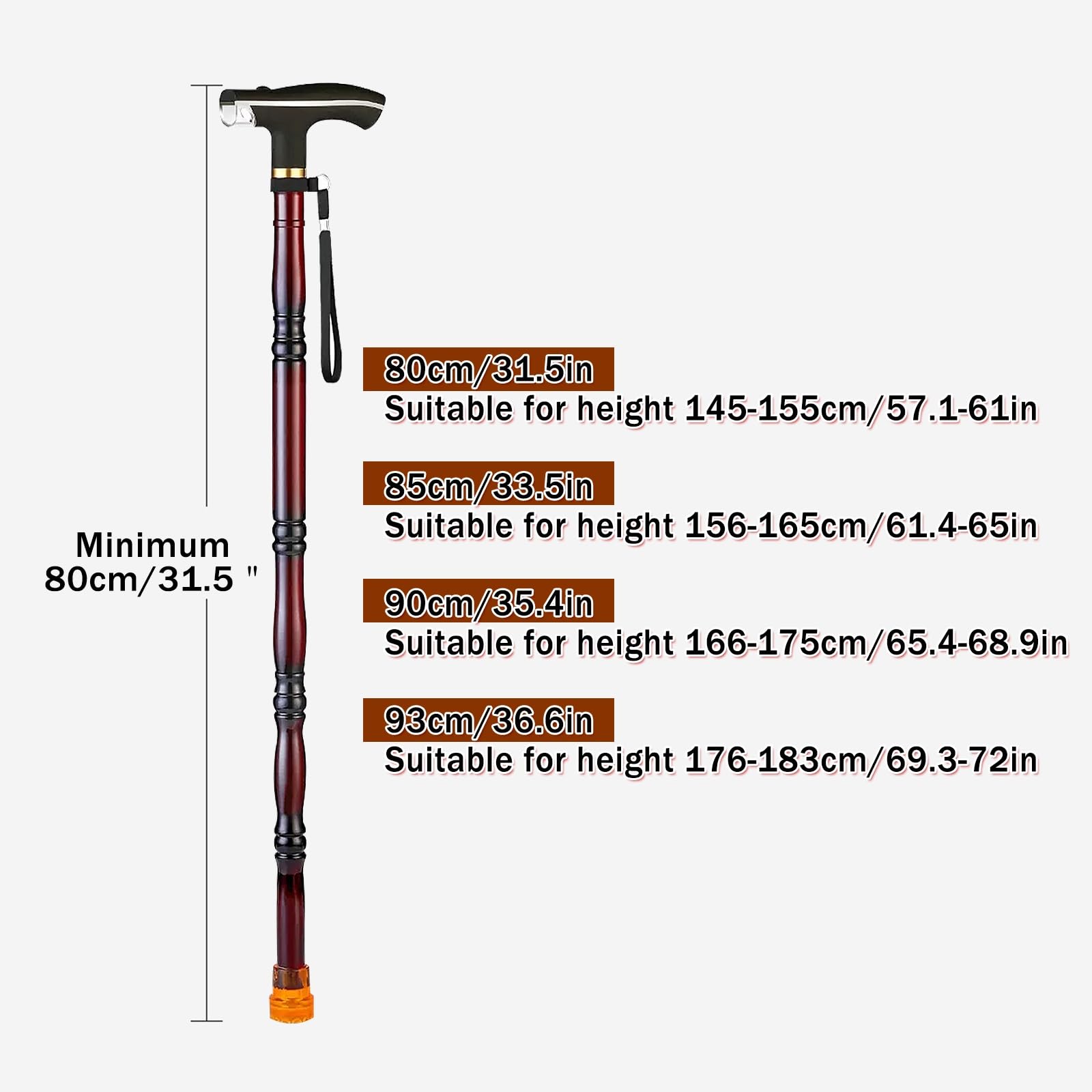 Laski, Laska, Jeden Klucz do WłąCzania śWiatłA, Chodzik, Laski dla SenioróW Laska na KażDą Okazję dla MężCzyzn I Kobiet (Size : 90cm/35.4in)