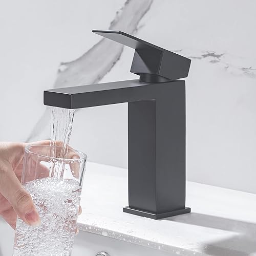 Miniatura 9 de DEOLER Grifo mezclador de lavabo de baño con boquilla de cascada, grifo mezclador de lavabo de un solo agujero con manguera, grifo de baño moderno