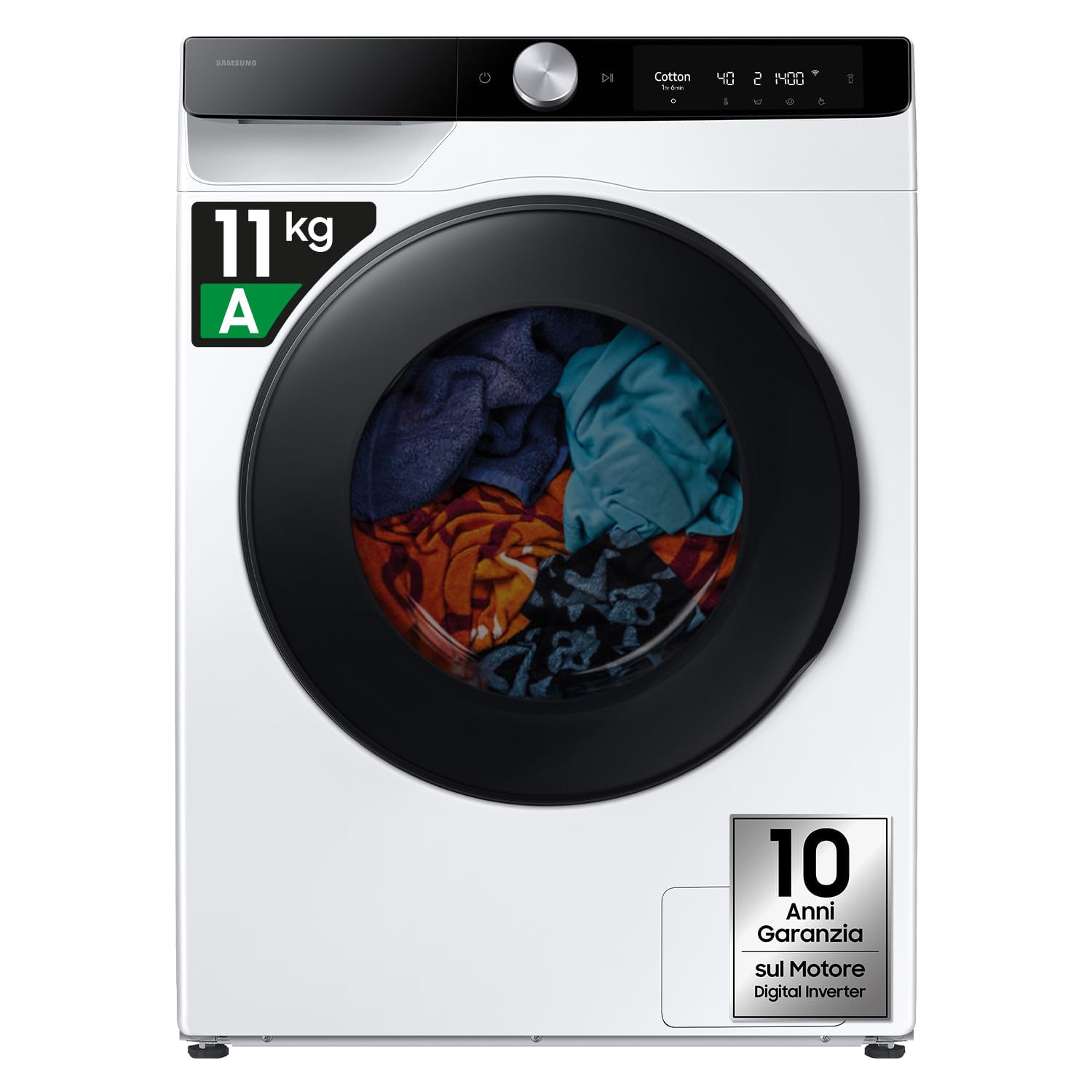 Samsung Lavasciuga AI Control WD11DG6B85BKU3, 11+6 kg, Ecodosatore, Vapore Igienizzante, Super Speed, Carica Frontale, 60L x 85H x 60P cm