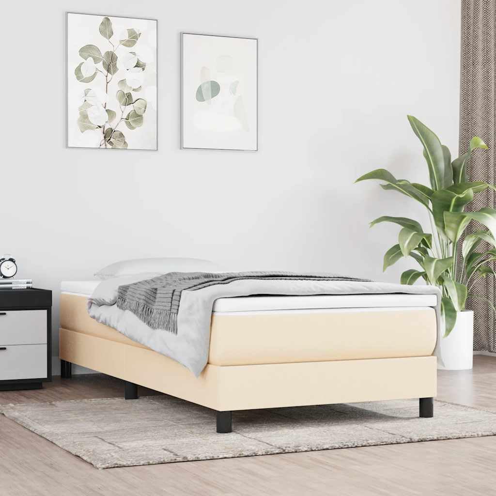 Materac ze sprężynami kieszeniowymi dla dzieci 80 x 160 cm, średnio twardy, materiał ze 100% poliestru, oddychający, ergonomiczny, do sypialni i łóżka dla gości, wygodny, kremowy