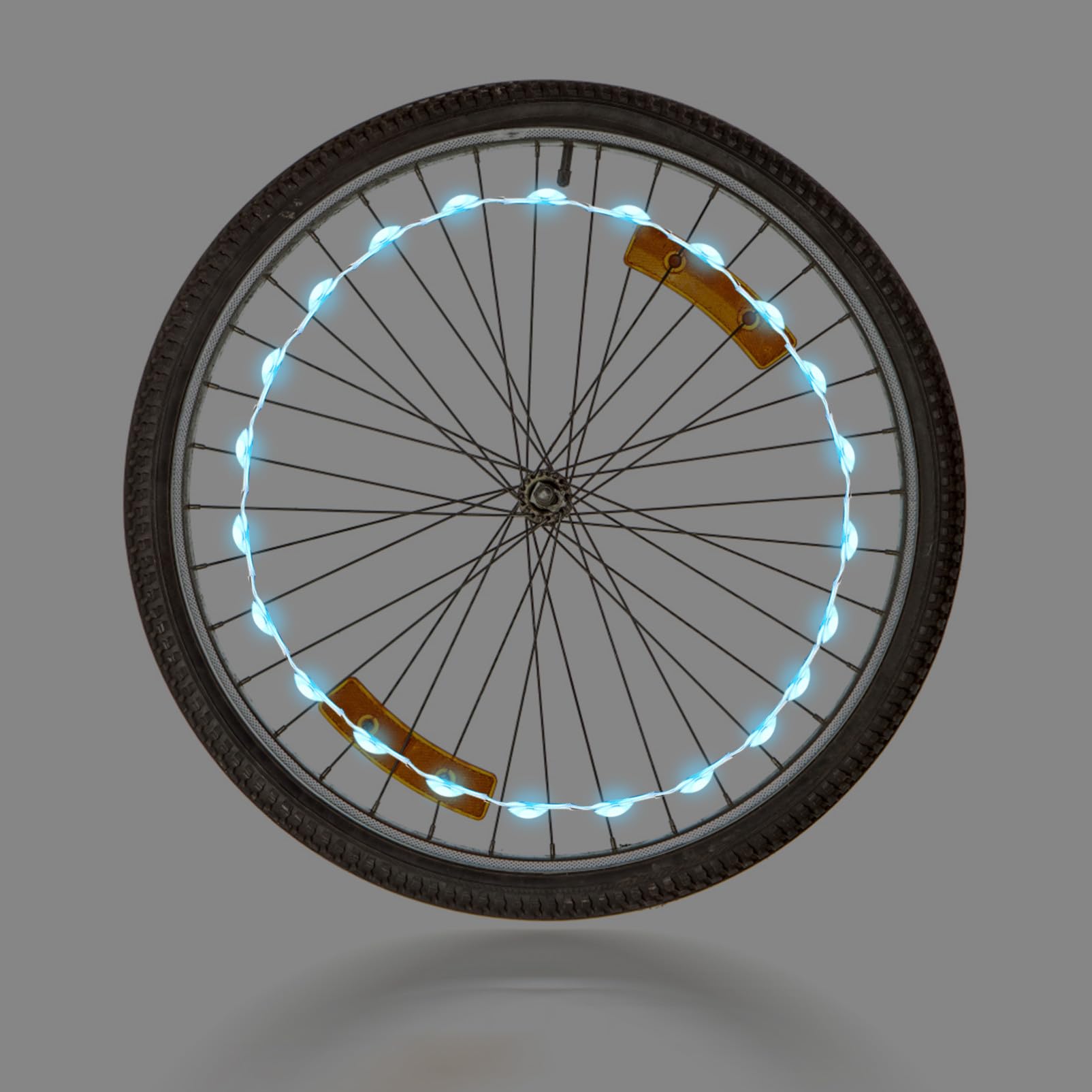 ifundom Luce per Bicicletta Davanti Posteriore parlato riflessivo Ricaricabile Luce Decorativa per Bici parlò Leggero Luce Filo Bici Lampada a Raggi Luce della Ruota Addominali Nero
