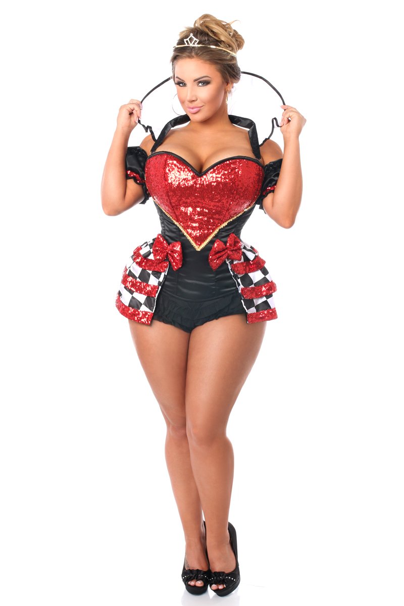 Daisy corsets womens Top Drawer Plus Size 6 Pc Royal Red Queen Corset Costume