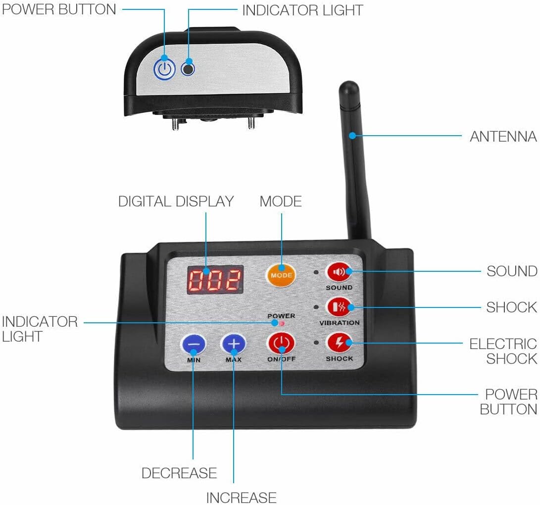 Wireless Dog Fence Electric Pet Containment System,Boundary Containers System for Outdoor Remote Dogs Training,Waterproof Rechargeable Collar with Tone/Static Correction,Adjustable Range,for All Dogs,