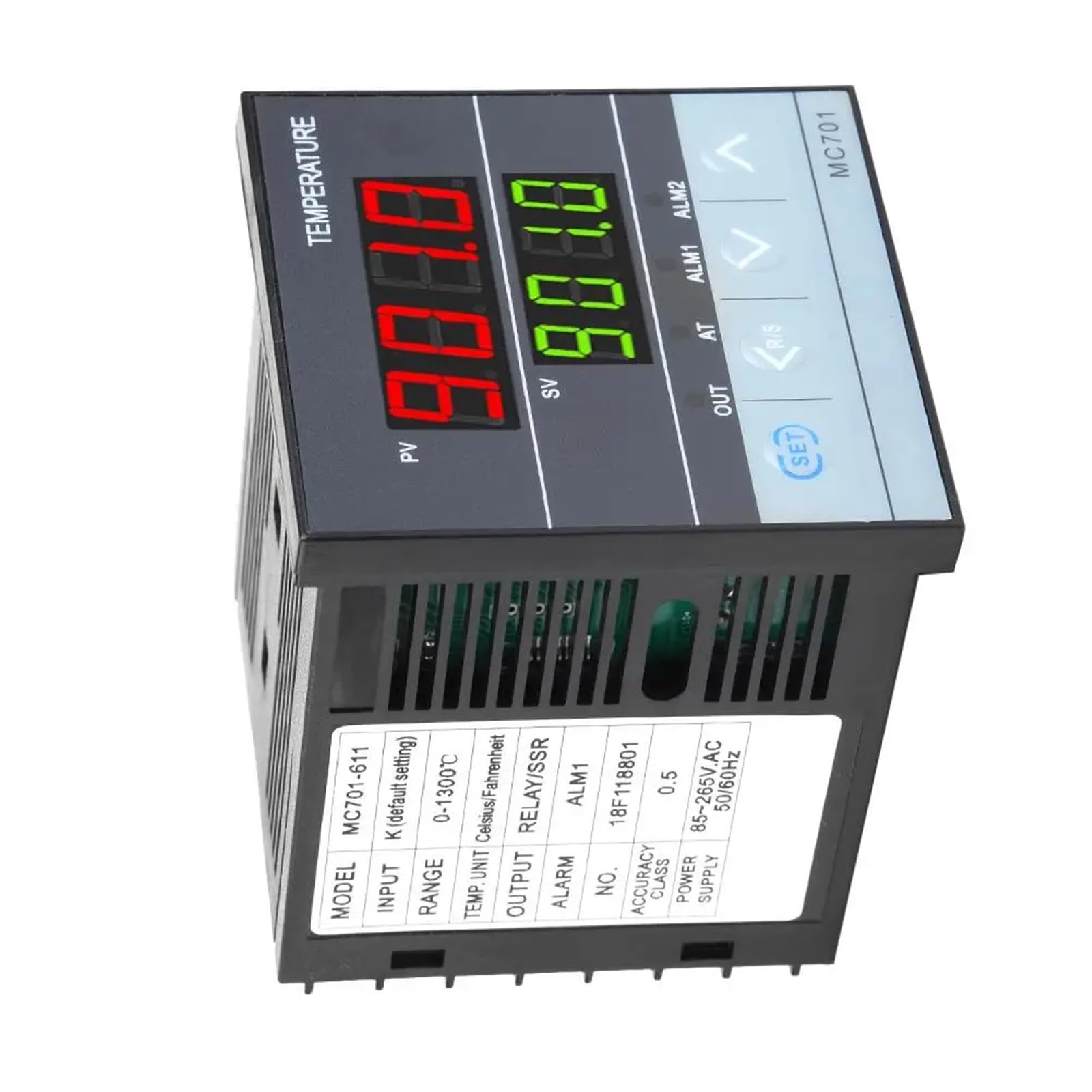 Controlador de temperatura PID digital MC701, termopar K, entrada PT100, relé, salida SSR, instrumento termorregulador.