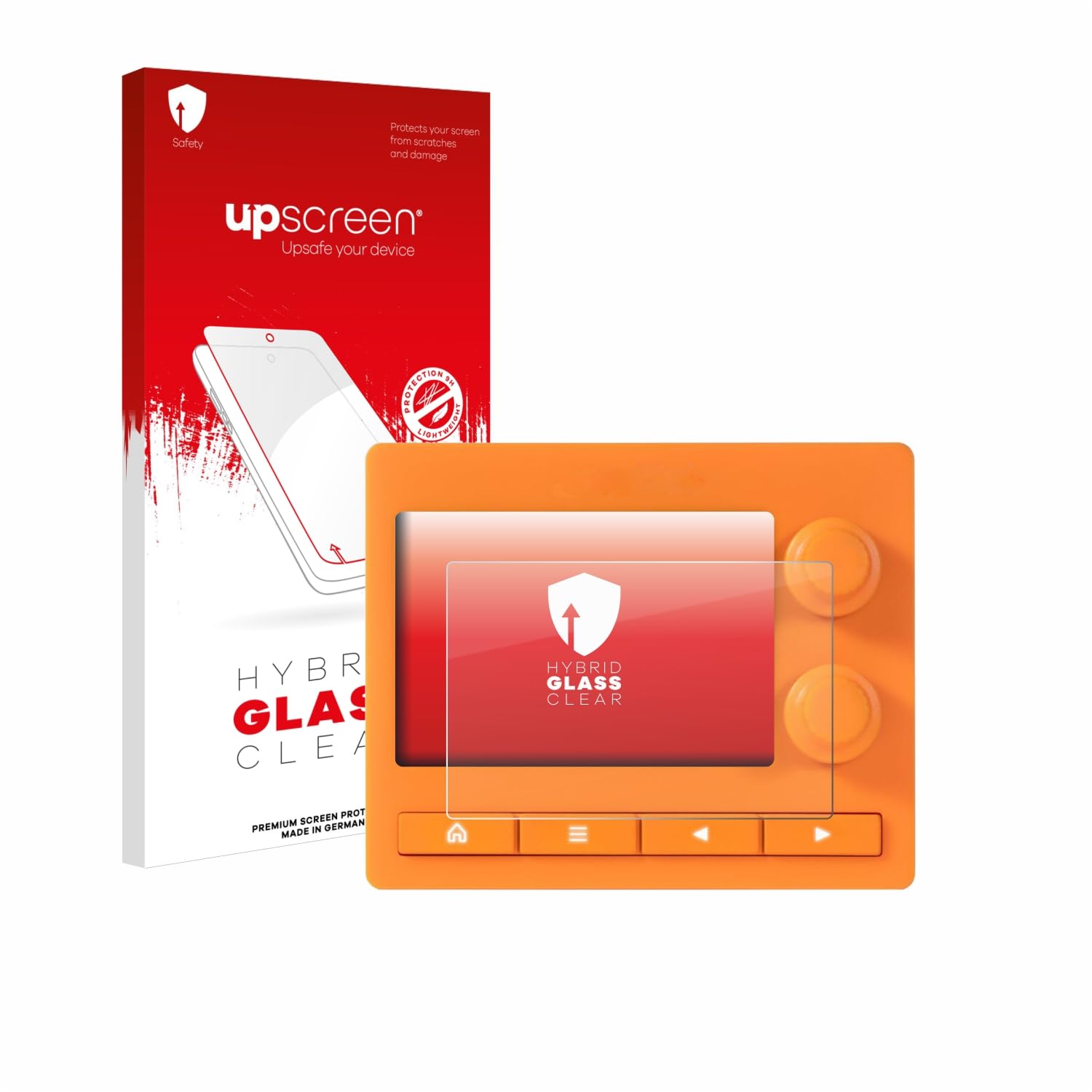 upscreen Screen Protector Film compatible with 1010 Music Nanobox Tangerine - 9H Glass Protection, Extreme Scratch Resistant, Clear