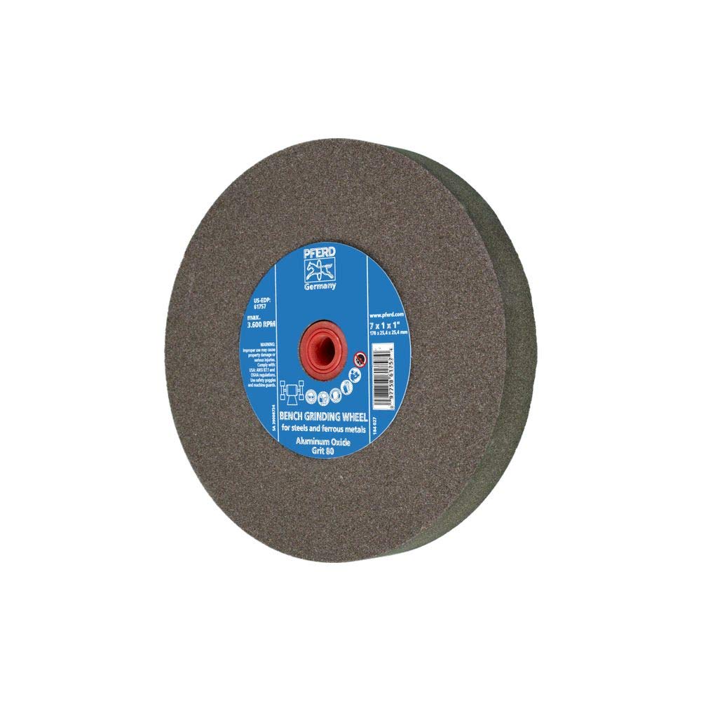 Pferd décoratif pour banc de meulage, Oxyde d'aluminium, 17,8 cm de diamètre, 2,5 cm d'épaisseur, 2,5 cm Tonnelle trou, grain 80, 3600 un maximum de TR/min