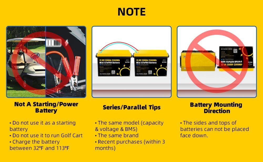 Safety warnings for GoKWh LiFePO4 battery use