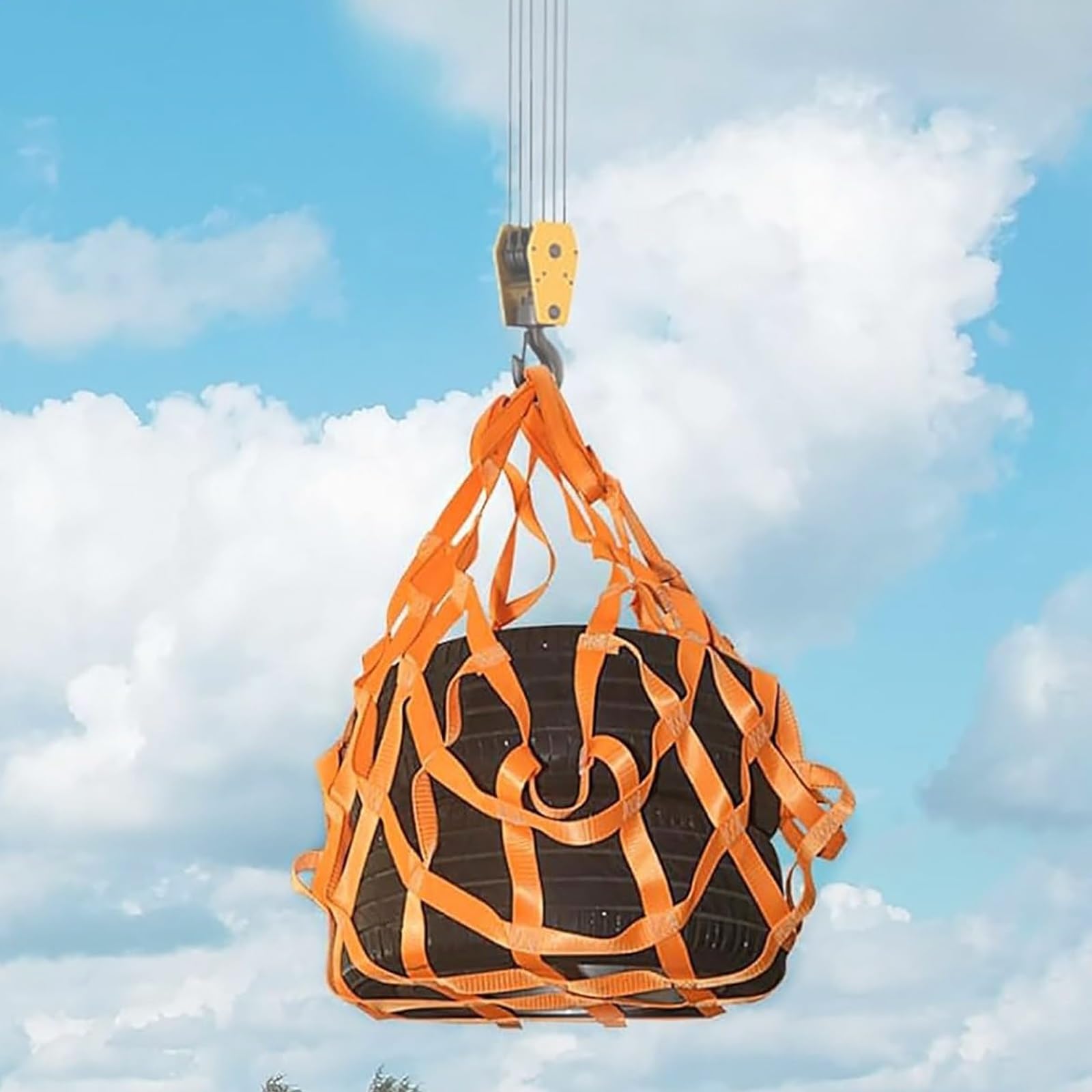 Red de elevación de Carga de Alta Resistencia: Red de poliéster Duradera para Carga y Descarga seguras, Eslinga de 1,5 m/5 pies para Objetos Pesados, solución de Transporte eficiente para ca