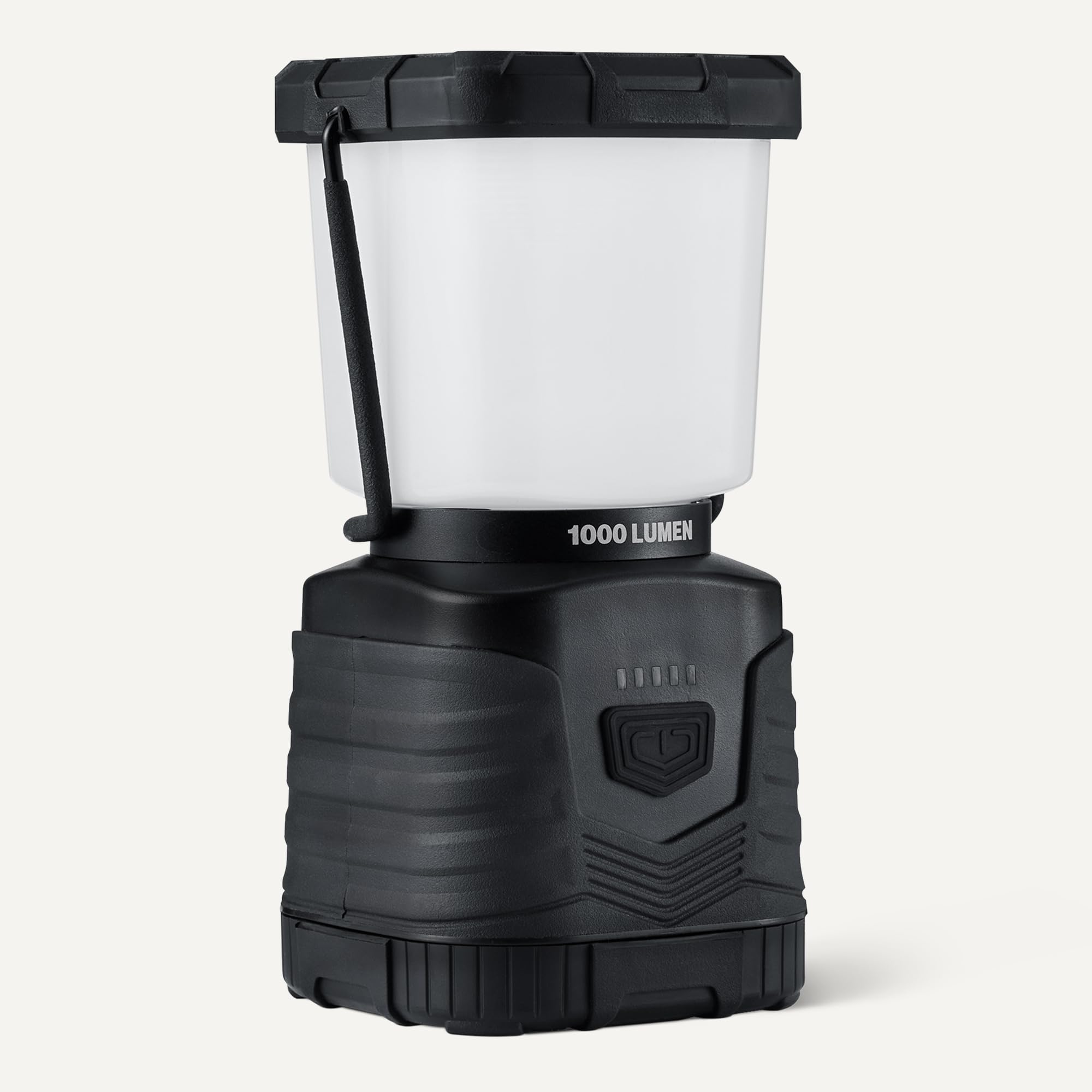 Amazon Basics Lanterna da Campeggio LED con 4 Modalità di Illuminazione - Luce Portatile 1000 Lumen con Illuminazione a 360° - Lanterna Resistente all'Acqua - Batterie Non Incluse - Nero
