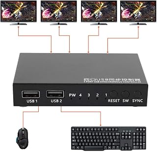 KIMISS Usb SynC-HRonizer SynC-HRonous Controller Metal Aimos 1 For 4 4 Ports Usb Keyboard Mouse SynC-HRonizer Controller Kvm Switcher Splitter