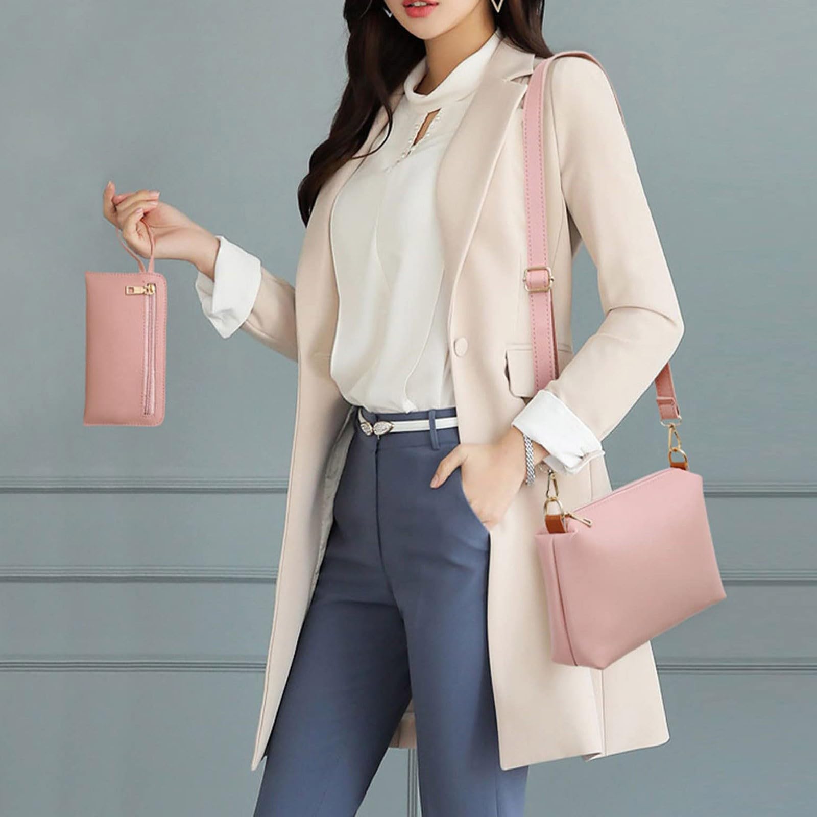 Generisch Borsa impermeabile da donna con stampa etnica, motivo retrò, borsa a tracolla + pacchetto di carte, accessori da cucito