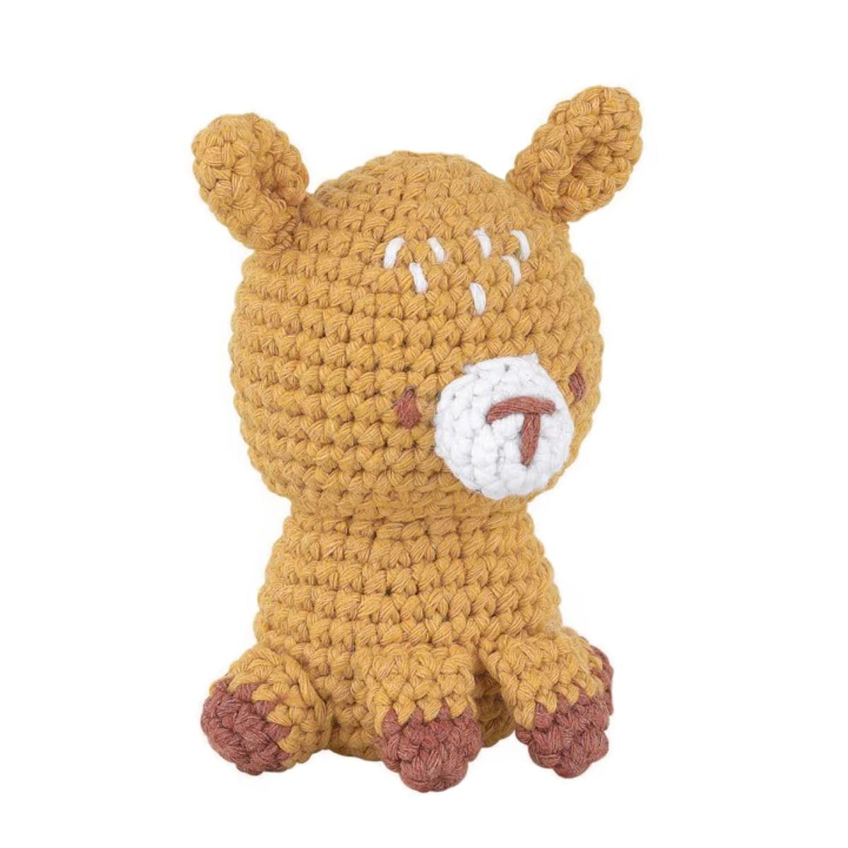 Knitty Critters – Pouch Pals Crochet Kit – Toffee The Deer| Beginner-Friendly Crochet Craft Kit with Recycled Yarn