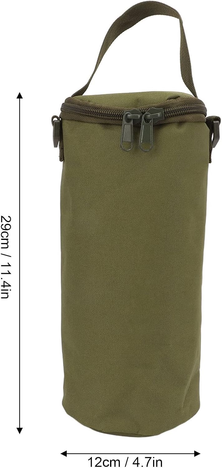 Large Capacity Camping Storage Bag with Double Zipper, Gas Cylinder Cover 1000D Nylon Organizer with Adjustable Shoulder Strap for Gas Tanks Camping Lights Outdoor Gear（Green）