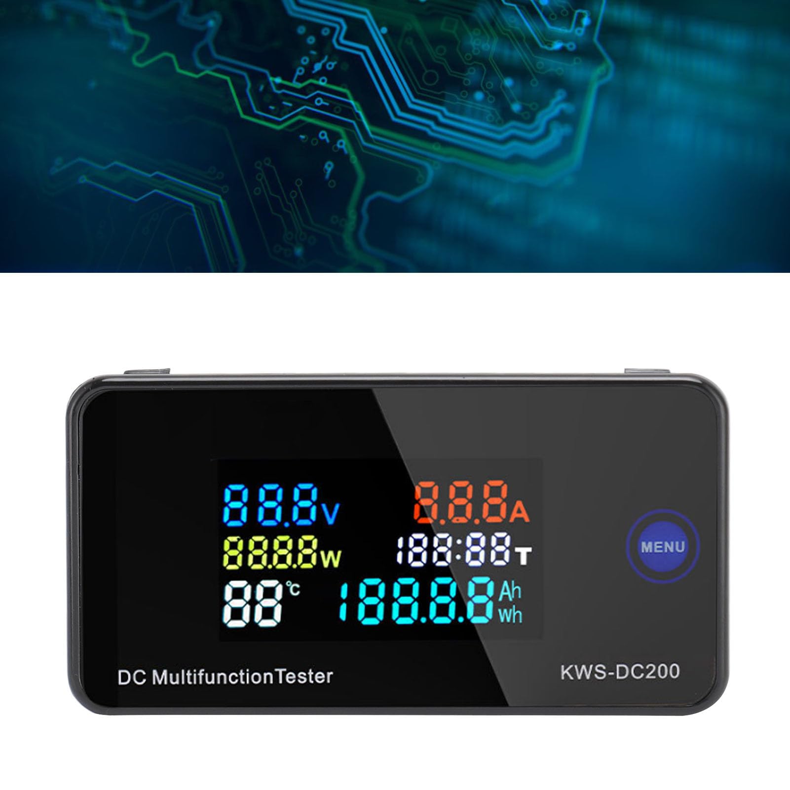 Produktbild von KWS DC200 10A Voltmeter Amperemeter – 7-in-1 Multifunktions-DC-Multimeter Mit Farb-LCD, 8‑120V, 0‑10A, Für Haushalt & Werkstatt