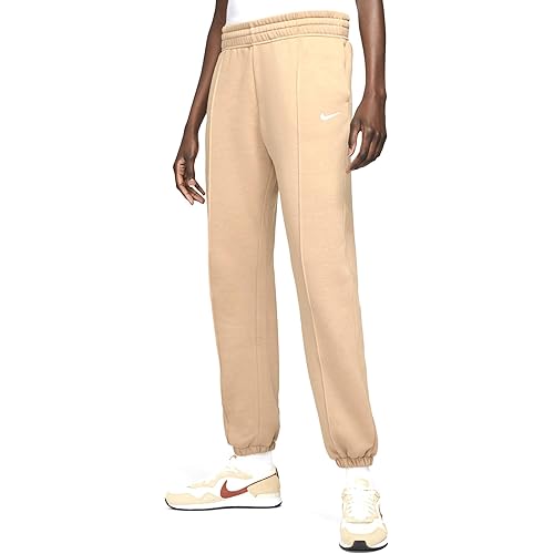 Nike Women's NSW Sportswear Essential Fleece Pants Joggers (Hemp/White, 1X)