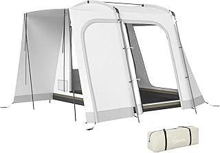 Outsunny Heckzelt für 2-4 Personen, 320 x 280 x 205cm 2 in 1 Autozelt wasserdicht Tunnelzelt mit 4 Türen Fenster Vorzelt Bodenplane Tasche, Auto Zelt Familienzelt Heckklappenzelt für Camping Reise SUV