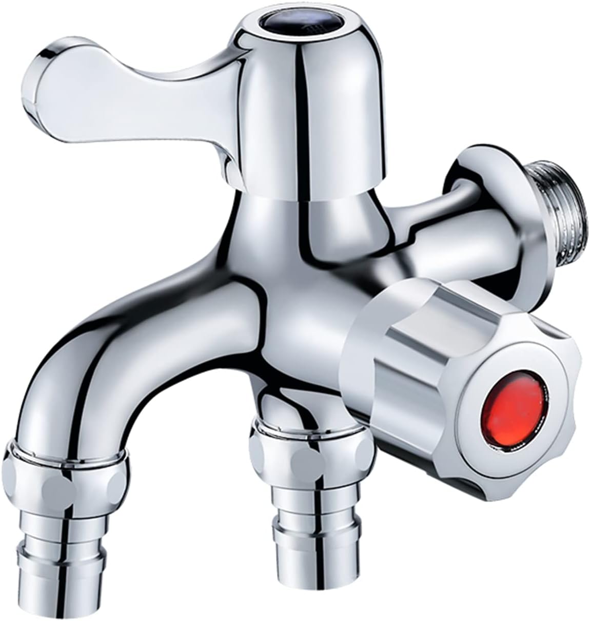 Washing Machine Faucet Adapter Single Cold Water Brass Laundry Sink Hose Splitter Dual Outlet for Bathroom Kitchen,Chrome F(Chrome A)