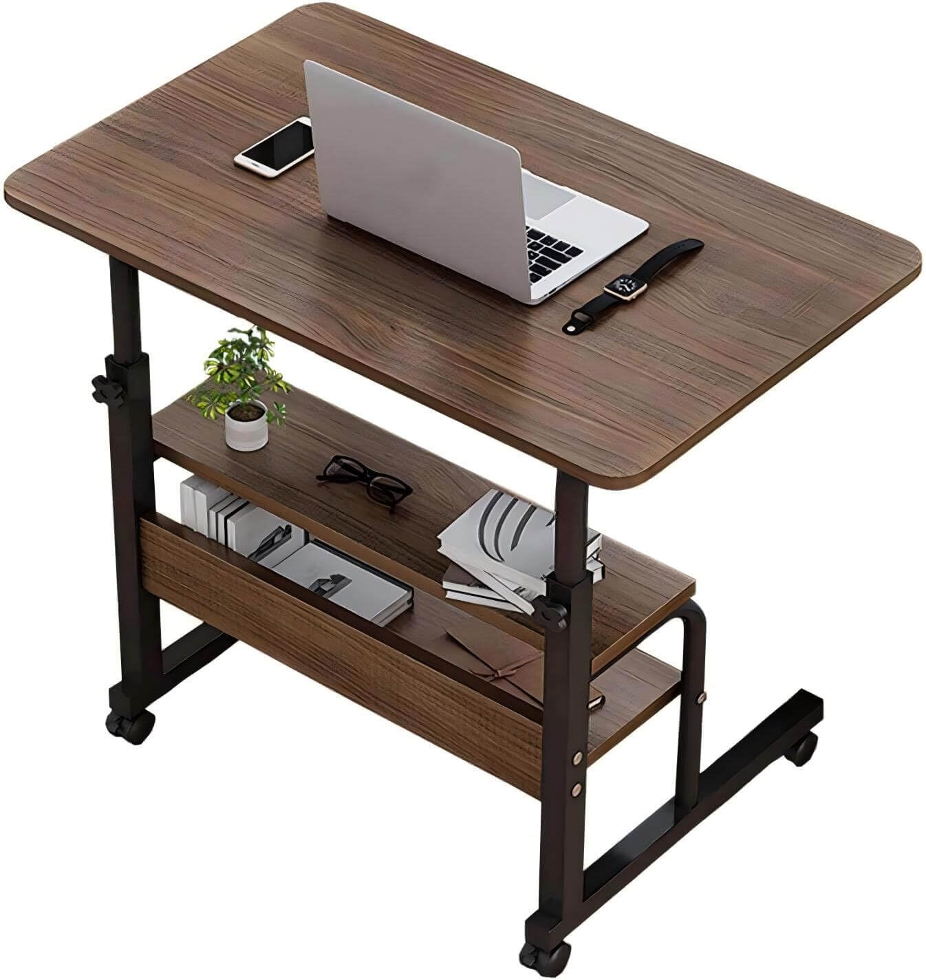 Dekhaoxe Adjustable Table Student Computer Desk Portable Home Office Furniture Small Spaces Sofa Bedroom Bedside Learn Play Game Desk on Wheels