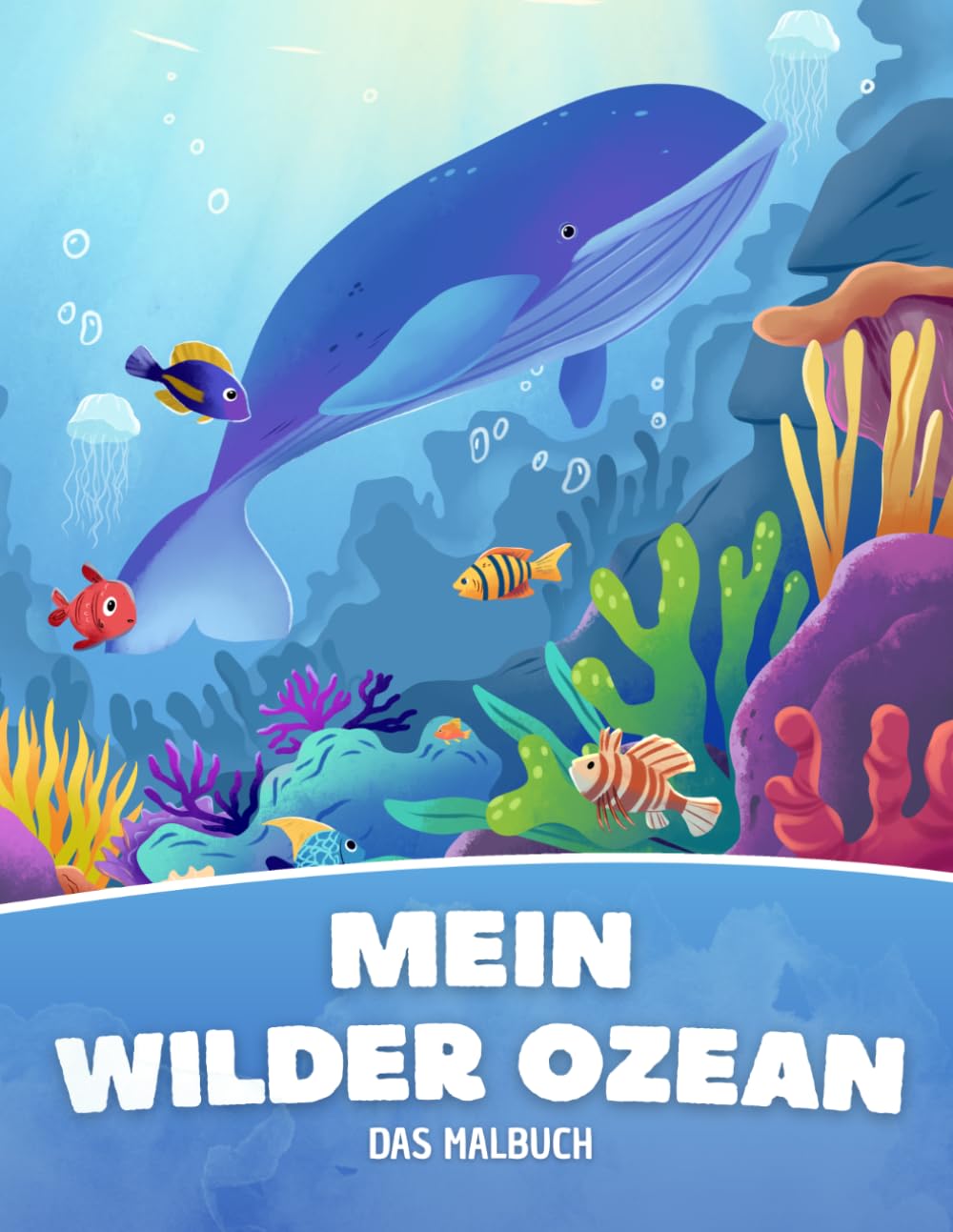 Malbuch Ozean & Meerestiere ab 6 Jahren: 100% handgezeichnete Ausmalbilder inklusive 16 spannender Tierfakten