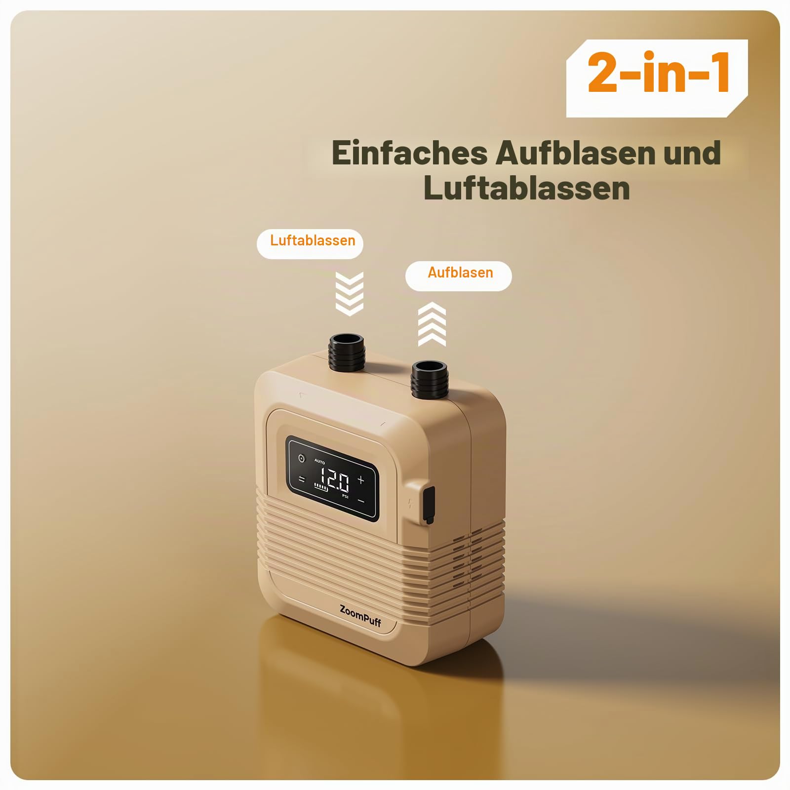 Elektrische SUP Pumpe, 20 PSI Akku SUP Pumpe, Schnelles Aufpumpen | 5 Min. bis 12 PSI, 1,14 kg Leichtgewicht, 38,48Wh Akku, 2-stufiges Aufpumpen & Entleeren, 7 Düsen, für SUPs, Boote & Kajaks