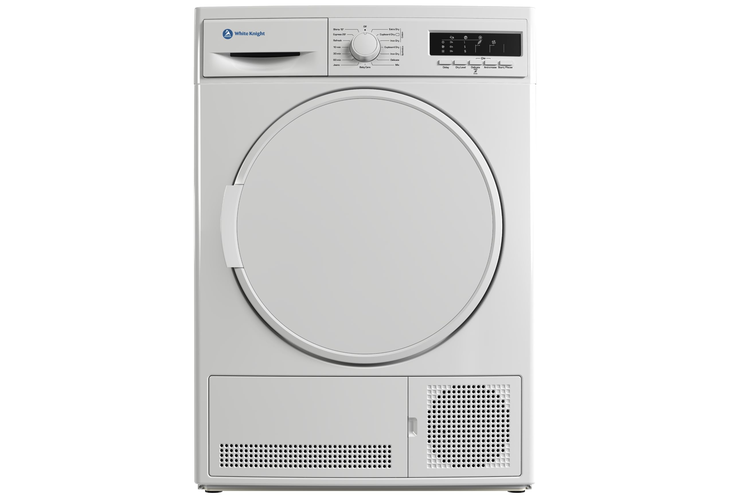 White Knight Condenser Tumble Dryer 8KG DAB96V8W, 15 Programs, Sensor Dry [Energy Class B]