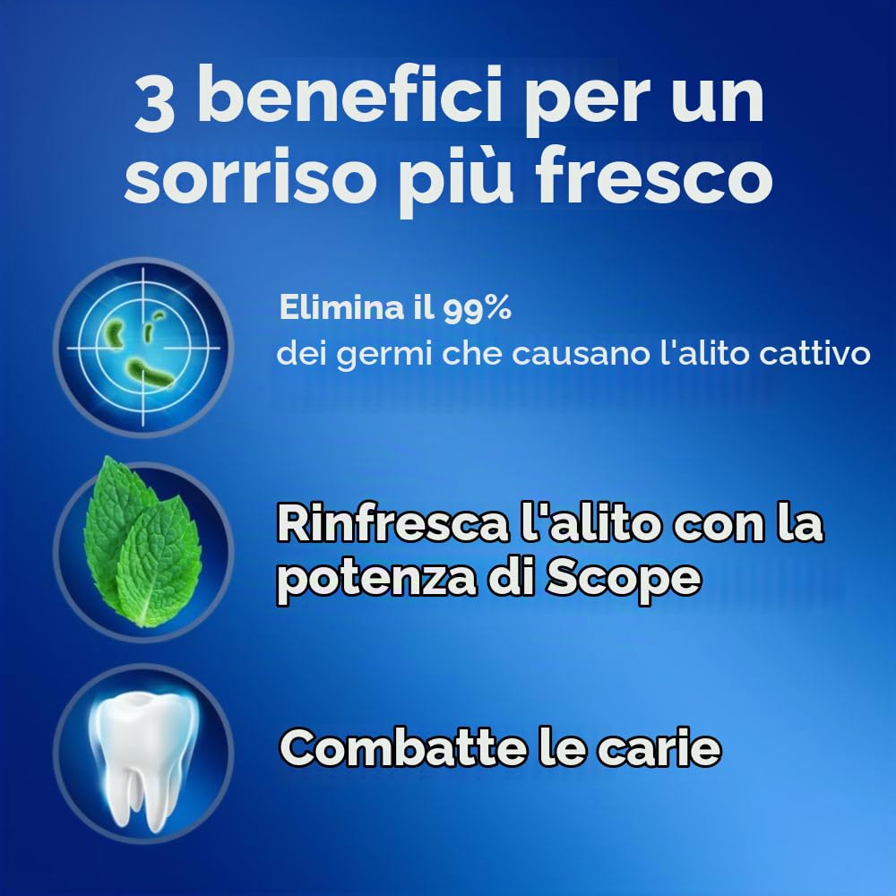 Crest Plus Scope Outlast Dentifricio sbiancante completo, menta, 14 ml, 3 conteggi