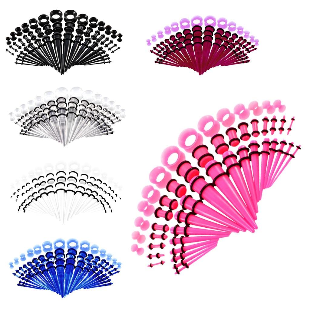 50pcs 14G-00G O-ring Acrylic Tapers Plugs and Silicone Tunnels Black |Jewelry & Watches | Fashion Jewelry | Body Jewelry | Body Piercing Jewelry-image-26