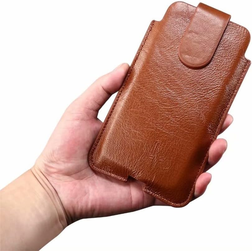Genuine Leather Case Thin Soft Mobile Phone Waist Belt Clip Bag Men Vertical Waist Belt Clip Case Holster