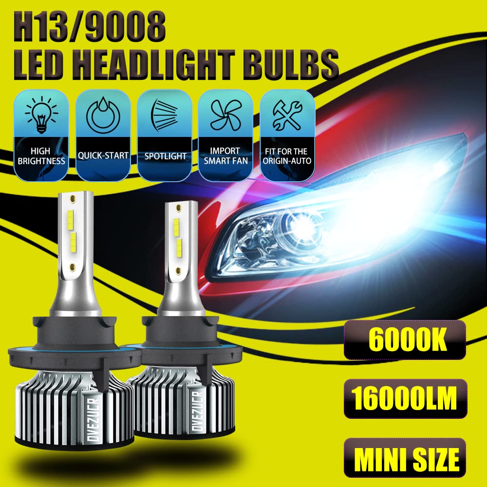 Amazon | H13/9008 LEDヘッドライトバルブ ハイ&ロービーム 6000K