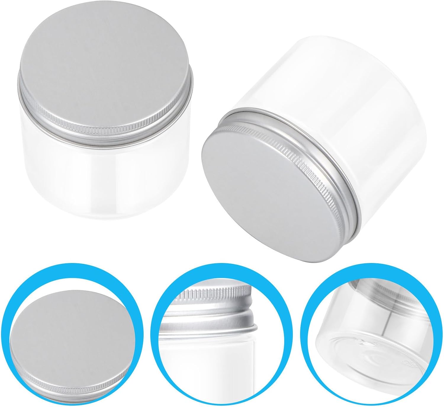 GANAZONO 6pcs 150ml Kitchen Storage Jars with Aluminum Lids, PET image 5