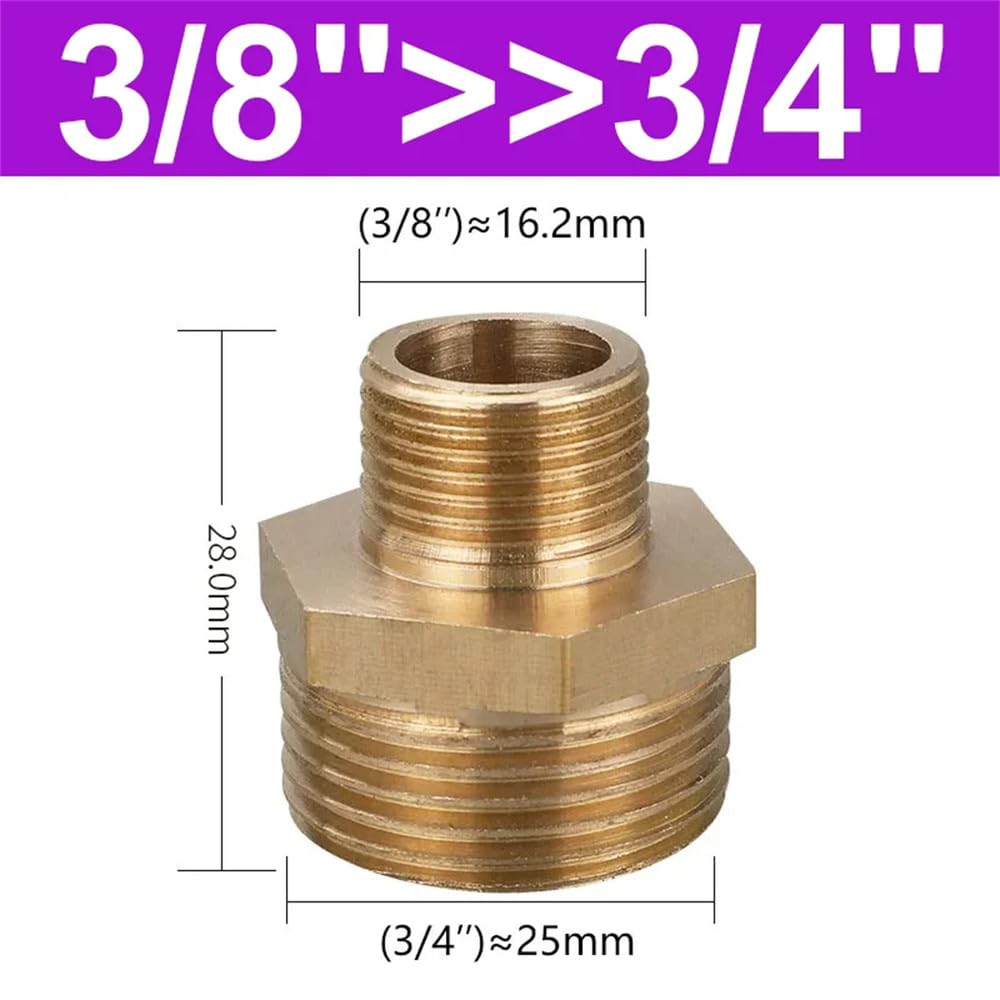 Racores de latón para mangueras, Accesorio de tubería reductor hexagonal de latón, rosca de 1/8, 1/4, 3/8, 1/2, 3/4 y 1 pulgada, adaptador de cobre, conector de acoplamiento igual, junta de plomería(0