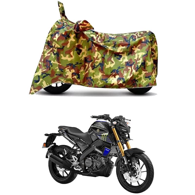 Image of Waterproof 100% PVC Coated Bike Scooty Two Wheeler Body Cover Compatible for Yamaha MT 15 V2 ABS /UV-Rays /Heat Protection /Birds Dropping /Scratchproof /Dust Proof [6X6 Jungle Print]