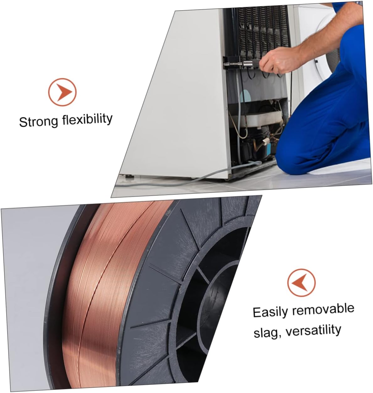 TEHAUX 4.5kg Solid Cored Welding Wire Spool for Gas Welding and Smooth Performance for Mild Applications