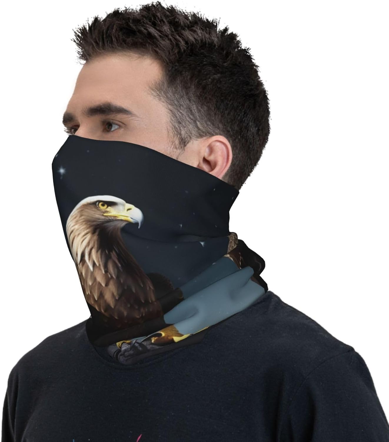 Eagle under the stars Neck Gaiter Summer UV Protection Cooling Face Cover Scarf Breathable Bandana Face Mask for Men Women Sun Wind-proof Balaclava for Skiing Hiking Cycling