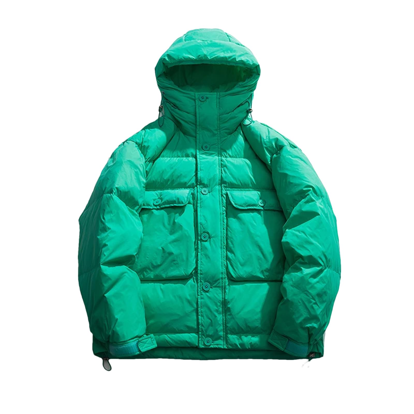 Dcvmvmn Mens Winter Casual Long Sleeve Hooded Down Jacket Lightweight Short Puffer Ski Bubble Coat