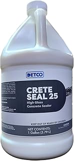 Crete Seal 25 – Clear High Gloss Protective Sealer for Concrete, Terrazz...