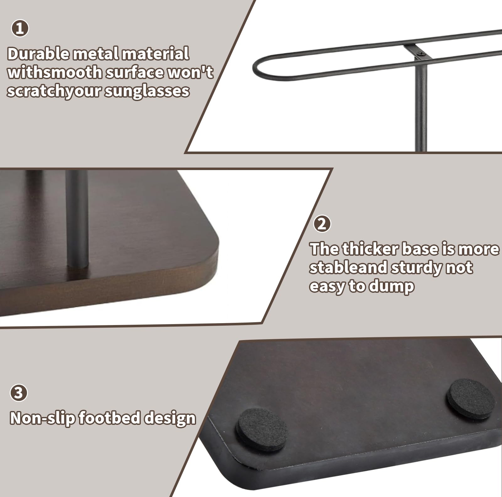 Espositore Occhiali da Sole, Porta Occhiali e Organizer a Doppio Strato per 20 Paia, Supporto Occhiali da Vista e da Sole, Ideale per Casa, Negozio, Scrivania, Cassettiera