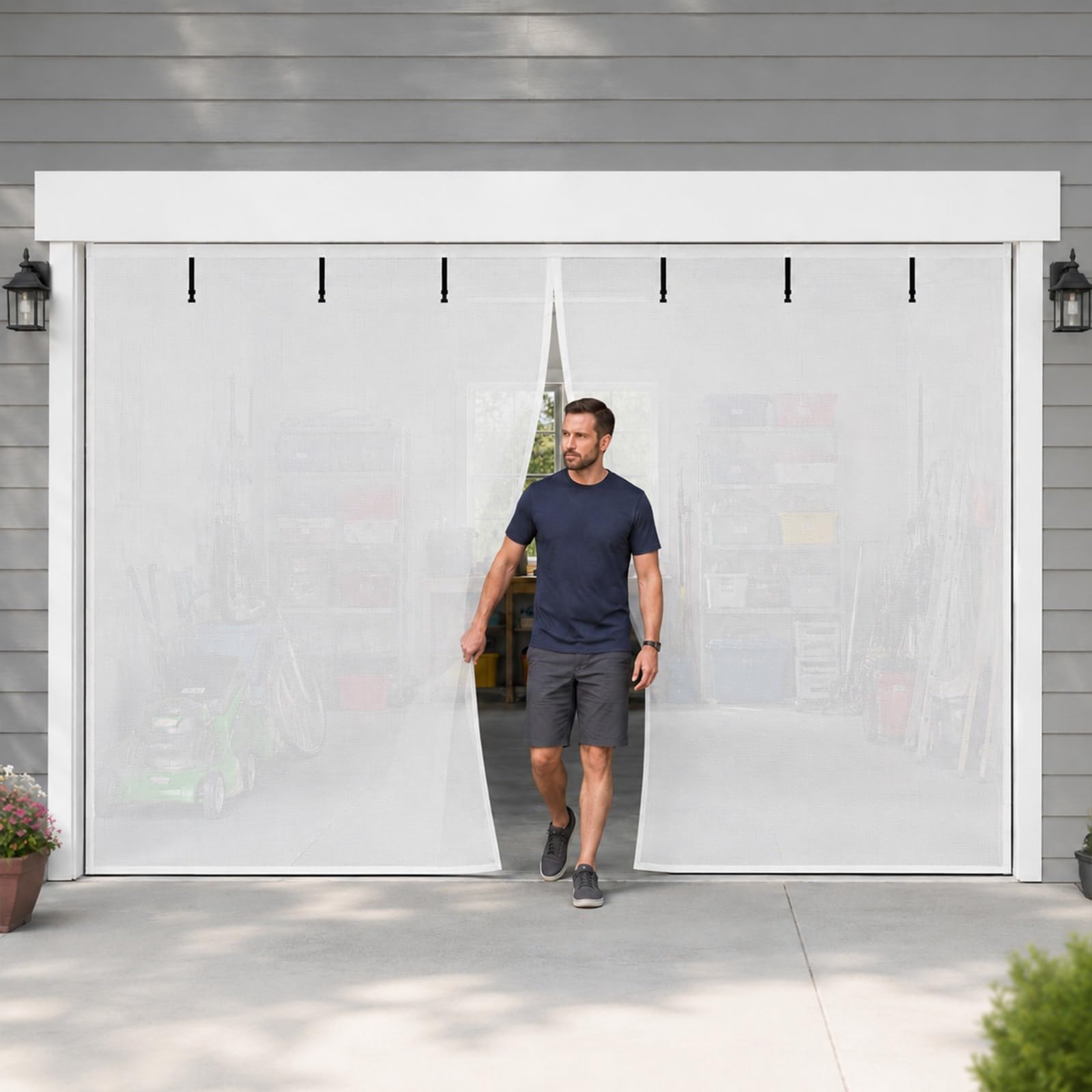 Rideau anti-mouche pour garage magnétique bloquant les insectes dans l'atelier