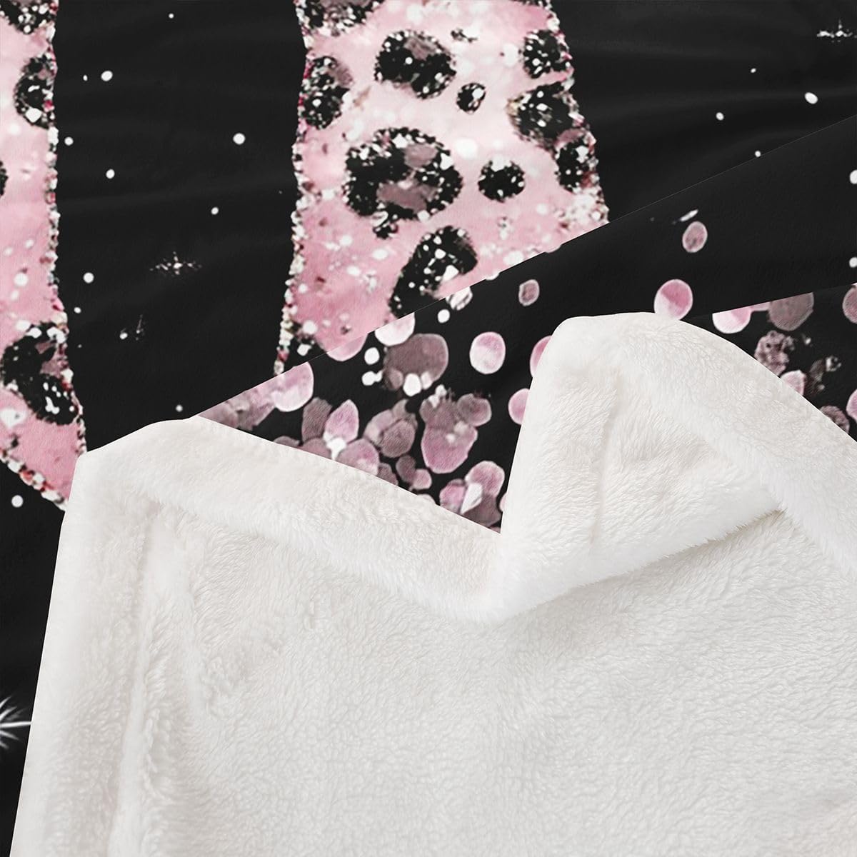 Feelyou Bow Fleece Throw Blanket Bowknot Sherpa Blanket for Kids Women Men Plush Fuzzy Pink Bow 40"x50" Leopard Print for Bed Couch Chair Living Room Glitter Bedroom Decor image 2