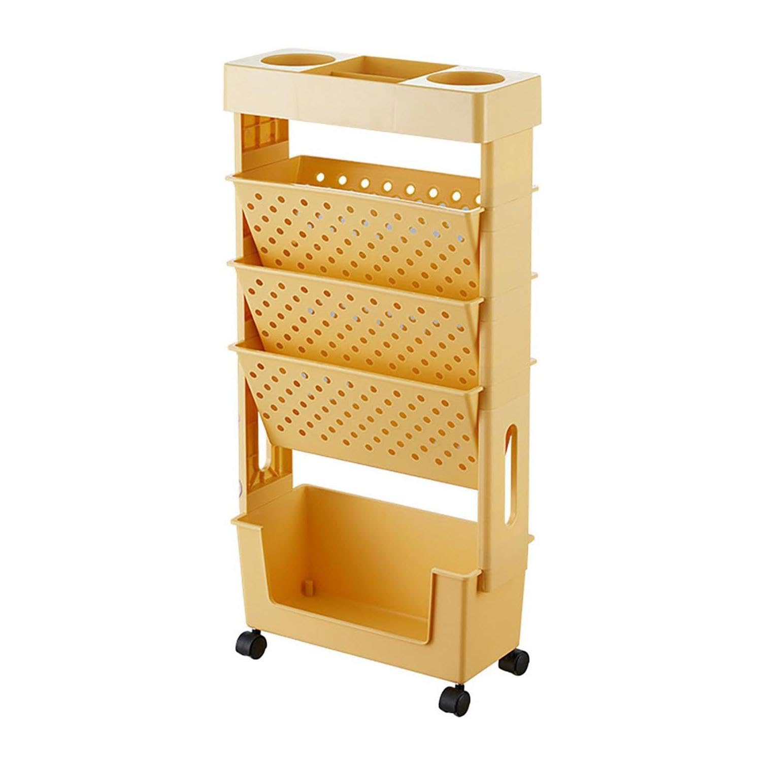 Bibliothèque mobile fine avec bacs amovibles pour salon