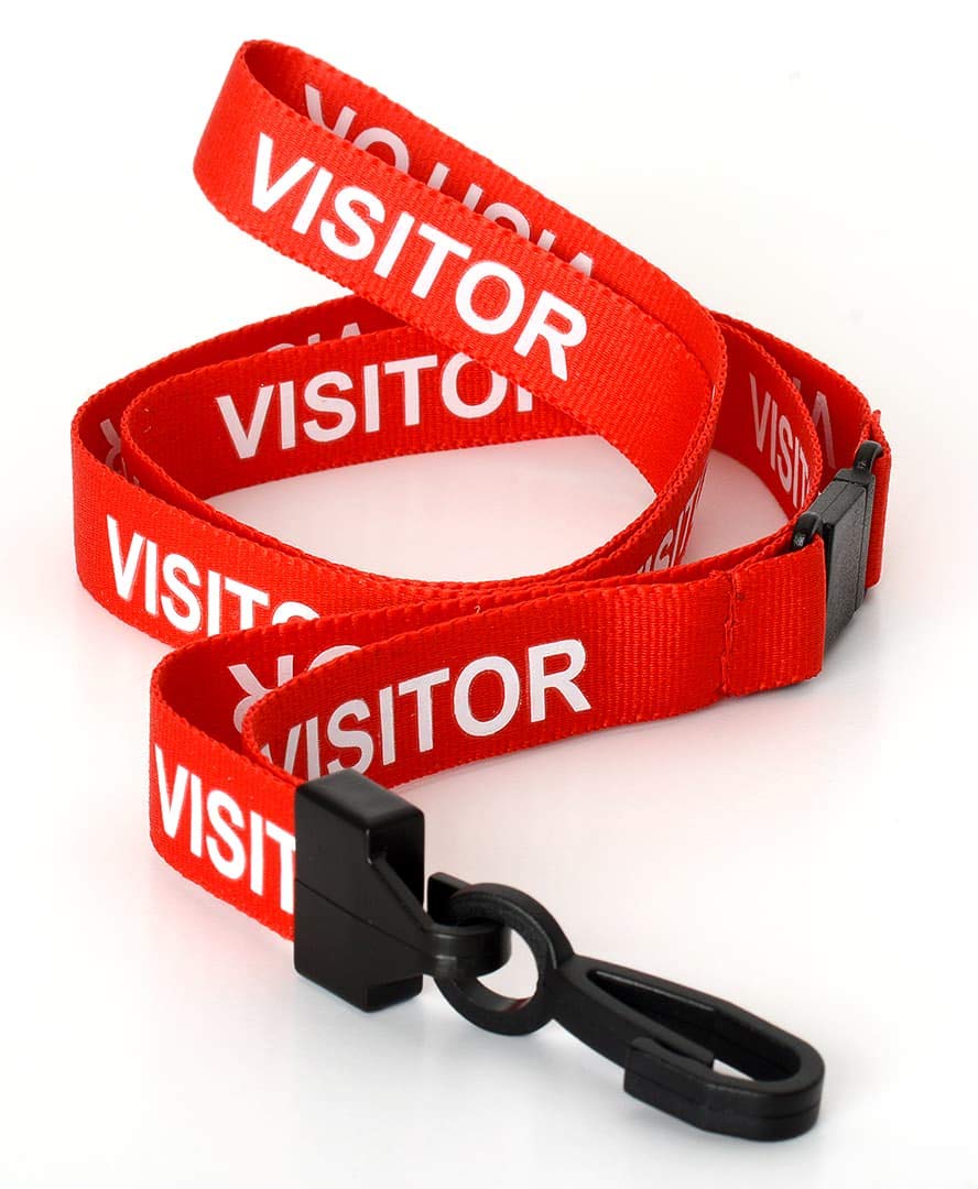 CKB LTD Visitor LANYARDS Breakaway Safety Lanyard Neck Strap Swivel Plastic Clip for ID Card Holder - Pull Quick Release Design (Pack of 10, Red) — image 1