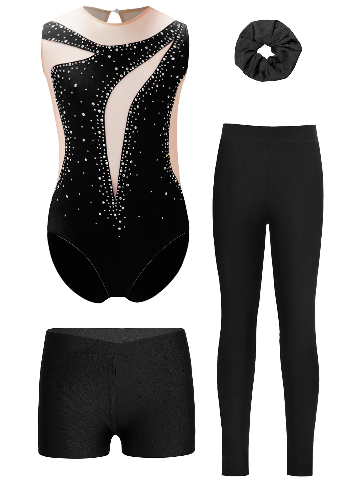 Oyolan Pezzo Insieme Ginnastica Bambina Bambini Rompers E Legging Short Dolce Abito Danza Ginnastica Patinaggio Sport E Fitness