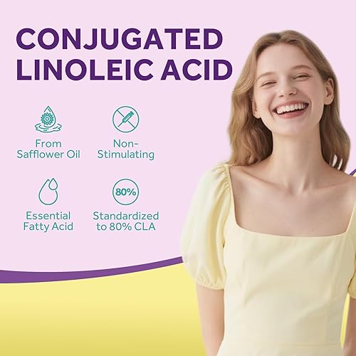 Miniatura 4 de Doctor's Recipes CLA Supplements 2000 mg, 80% ácido linoleico conjugado de aceite de cártamo, para mujeres y hombres, no estimulante, apoya el