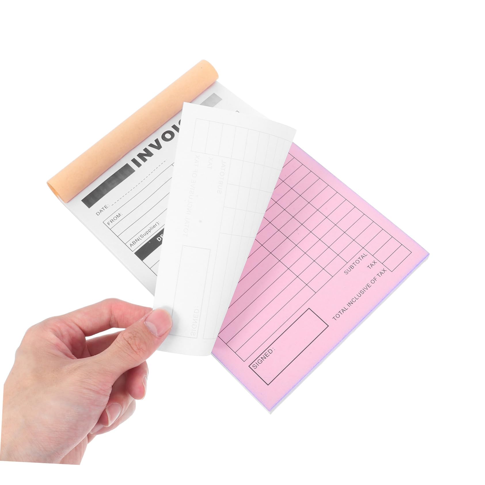 NUOBESTY 5 Stück Durchschreibesatz für Rechnung und Lieferschein mit Schreibunterlage Klare Duplikate Papier Kompakt für Handwerk und Boutiquen