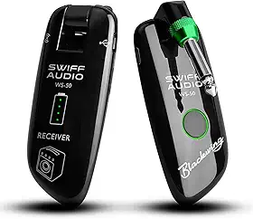 SWIFF Sistema eletrónico sem fios para guitarra, transmissor sem fios de para guitarra, recetor, sistema de áudio digital recarregável para guitarra e baixo