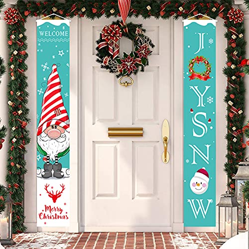 2 Stück Frohe Weihnachten Banner, Outdoor Indoor Weihnachtstür Deko...